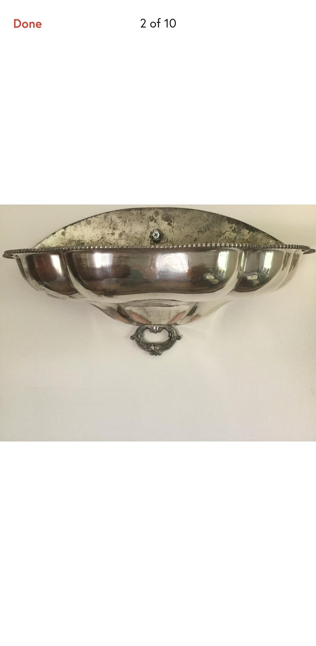 Pair of 1950s Silverplate Wall Planters