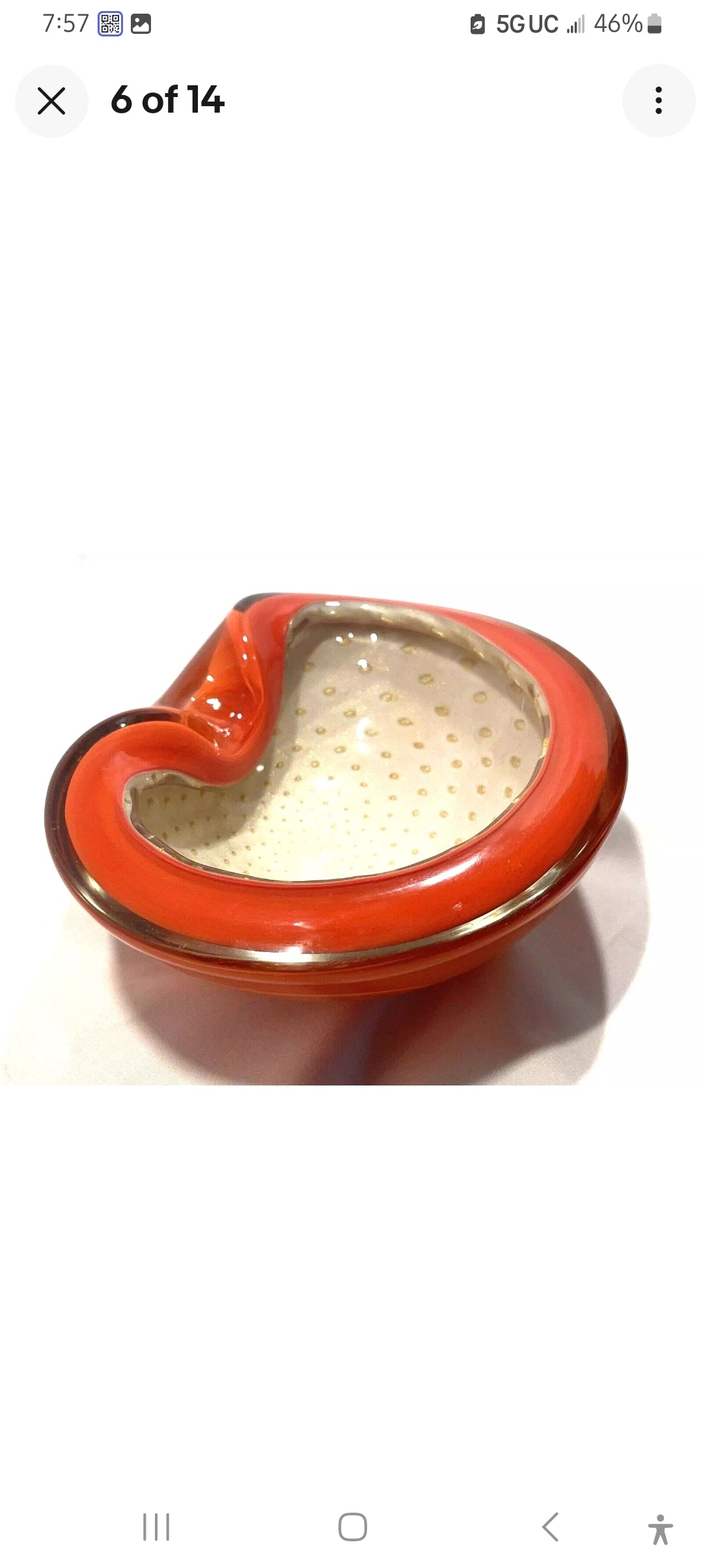 1960s Murano Alfredo Barbini Bullicante Ash Tray Catch All Dish