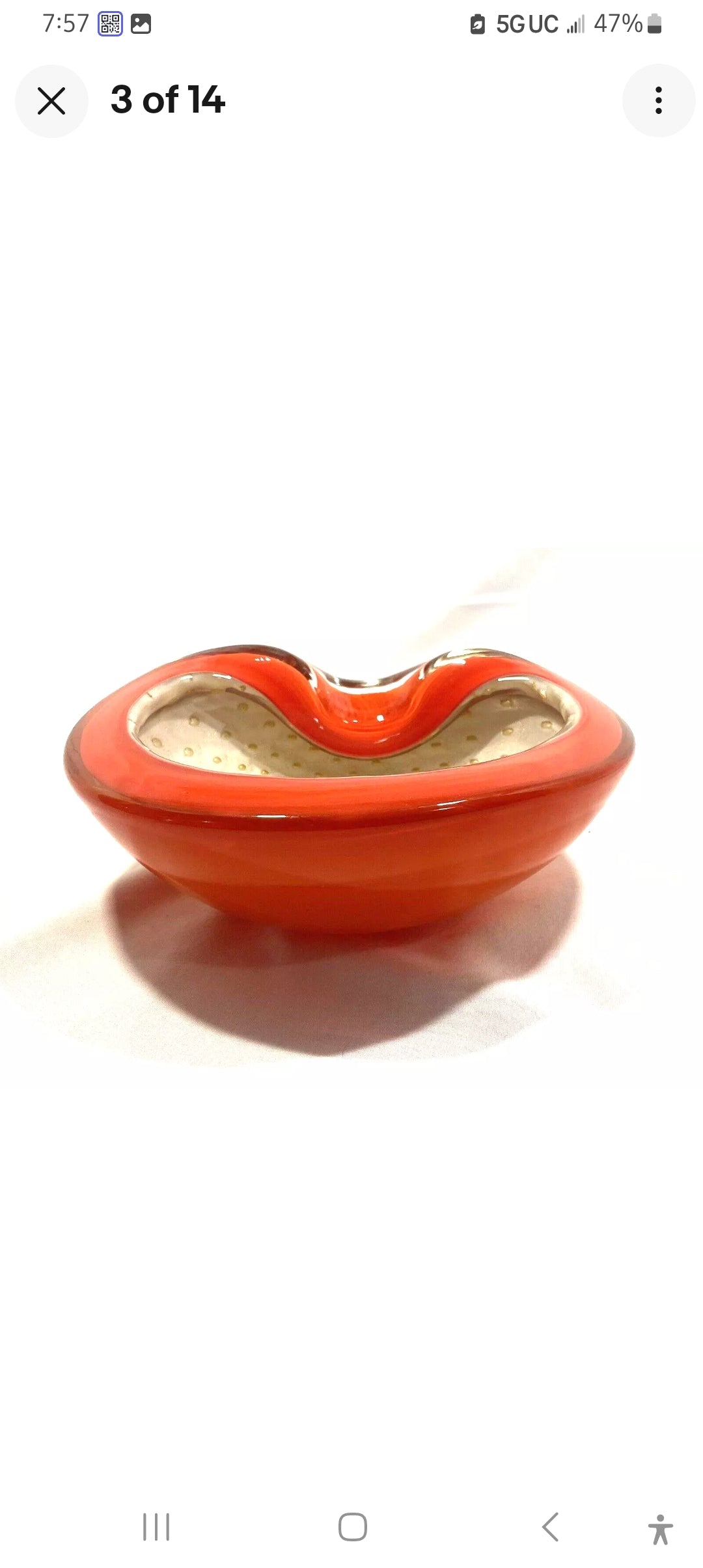 1960s Murano Alfredo Barbini Bullicante Ash Tray Catch All Dish