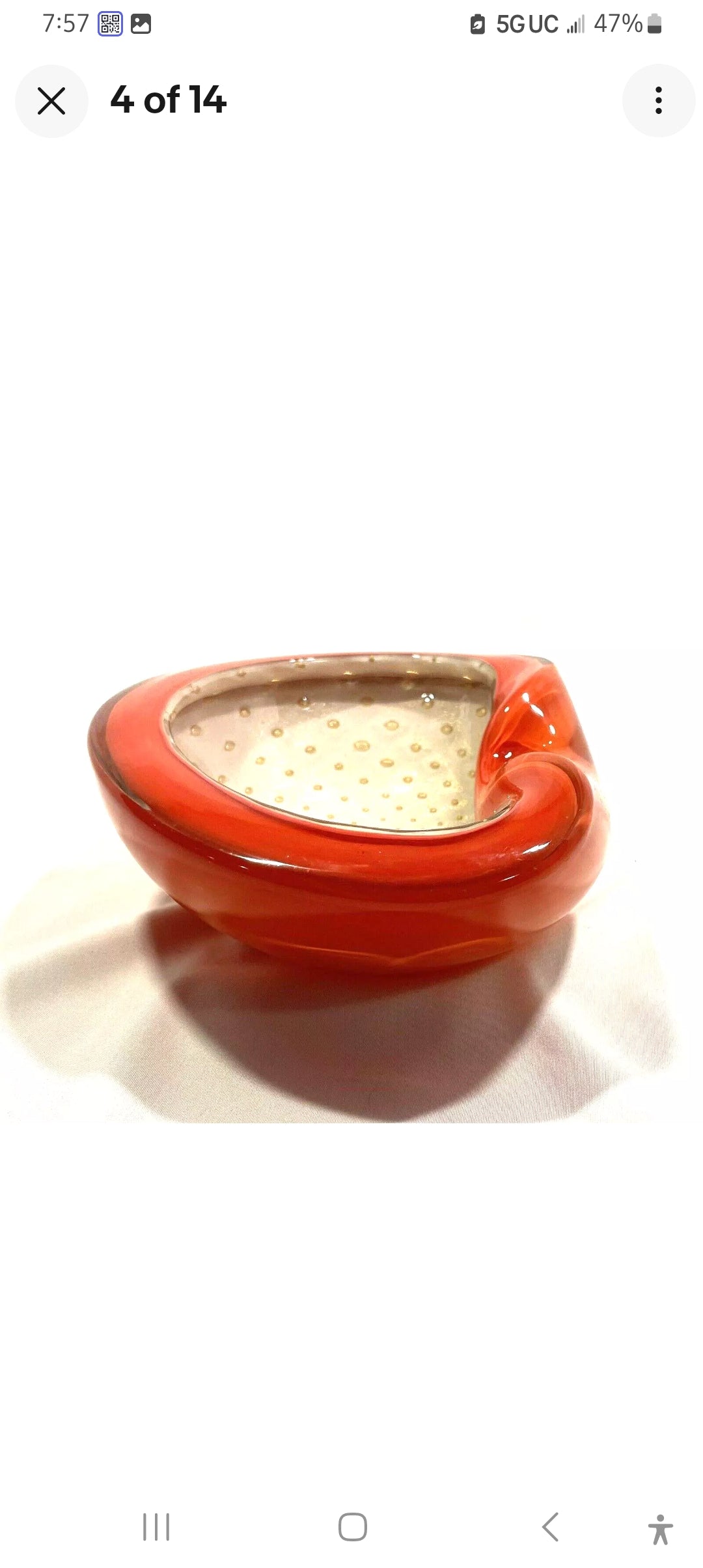 1960s Murano Alfredo Barbini Bullicante Ash Tray Catch All Dish