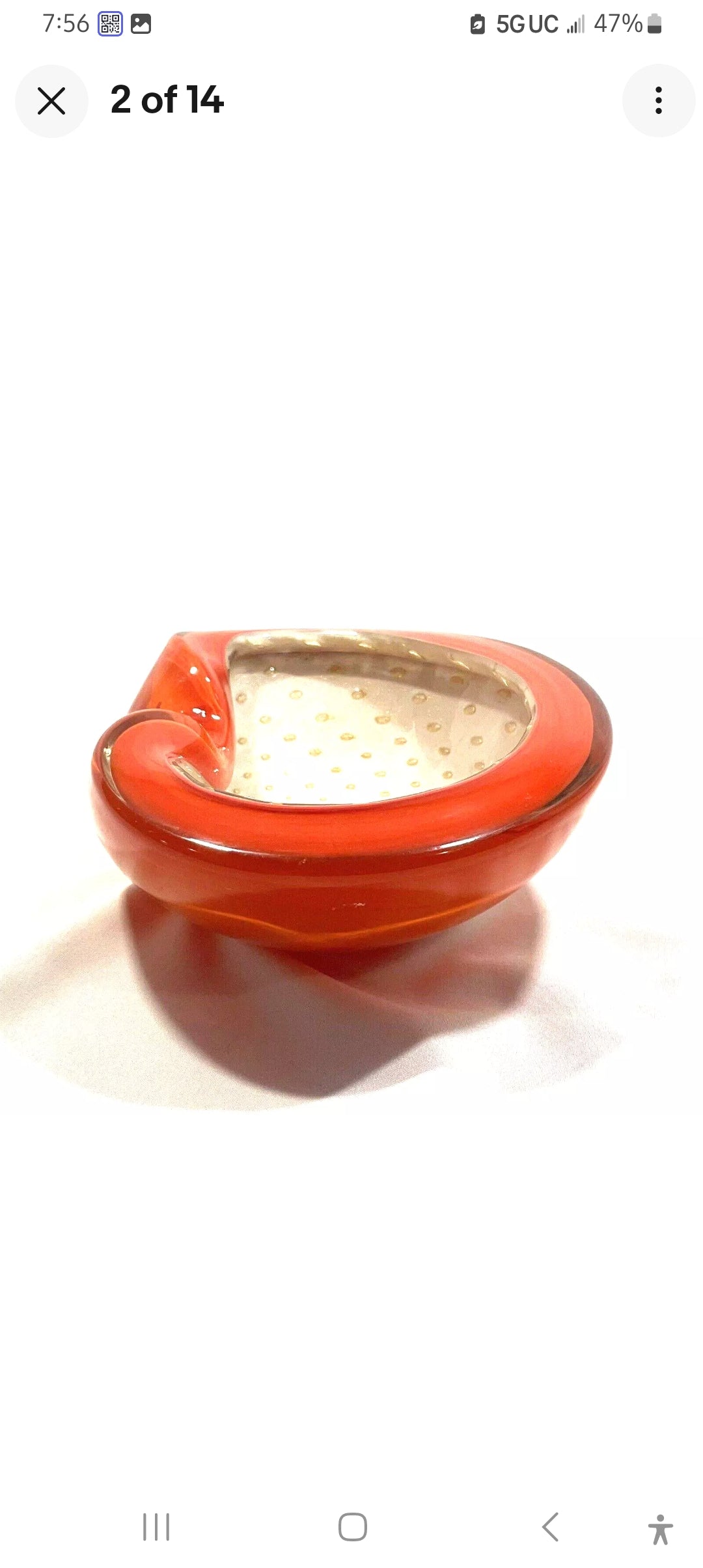 1960s Murano Alfredo Barbini Bullicante Ash Tray Catch All Dish