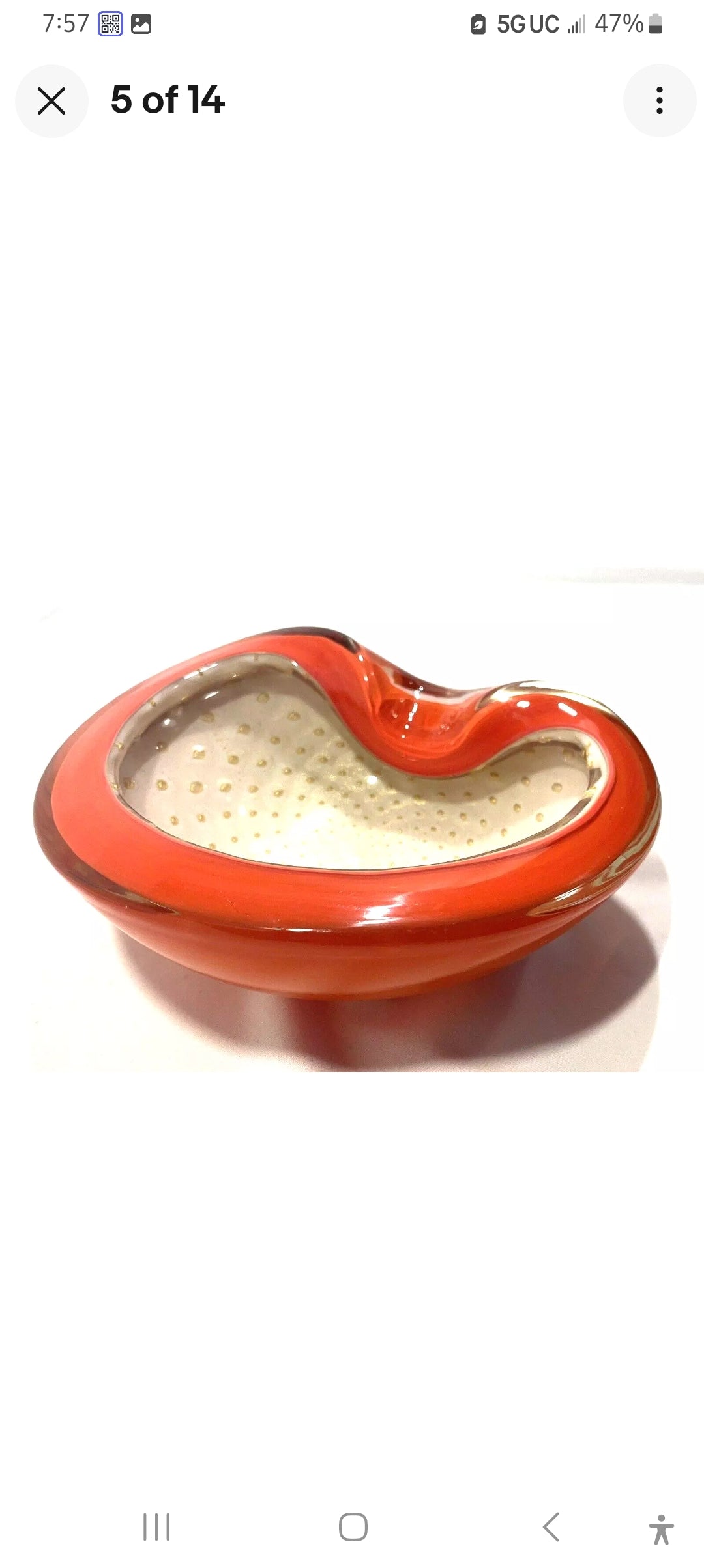 1960s Murano Alfredo Barbini Bullicante Ash Tray Catch All Dish